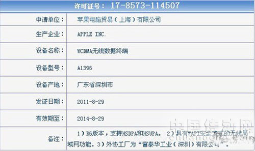 蘋果3G版iPad 2入網(wǎng)許可